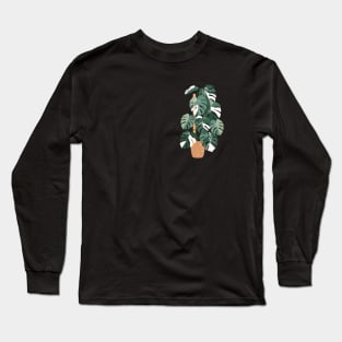 Monstera variegated plant Long Sleeve T-Shirt